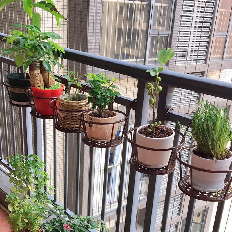 阳台悬挂式花架加粗铁艺栏杆护栏窗台绿萝吊兰简约花盆挂架置物架