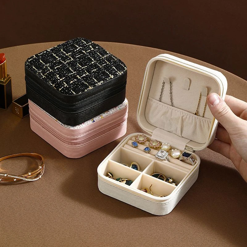 旅行便携首饰盒项链戒指耳钉耳环收纳盒精致珠宝黄金饰品盒2025款