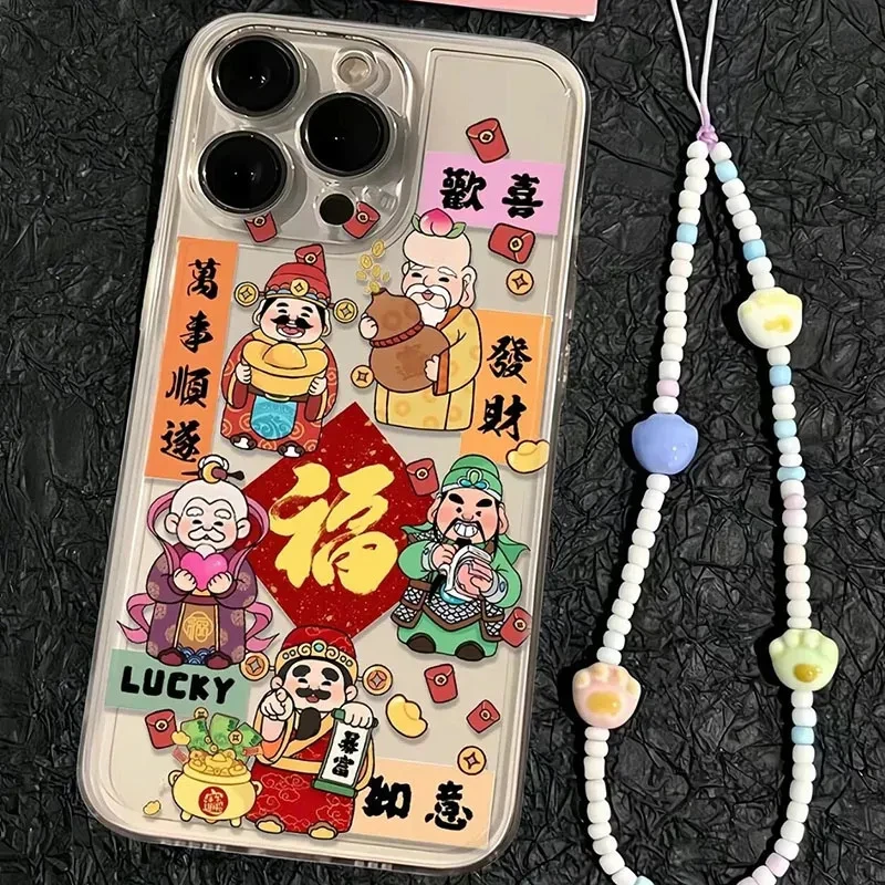 欢喜发财苹果手机壳软壳iPhone15Pro/13/14/12pro/11/X透明喜庆xs