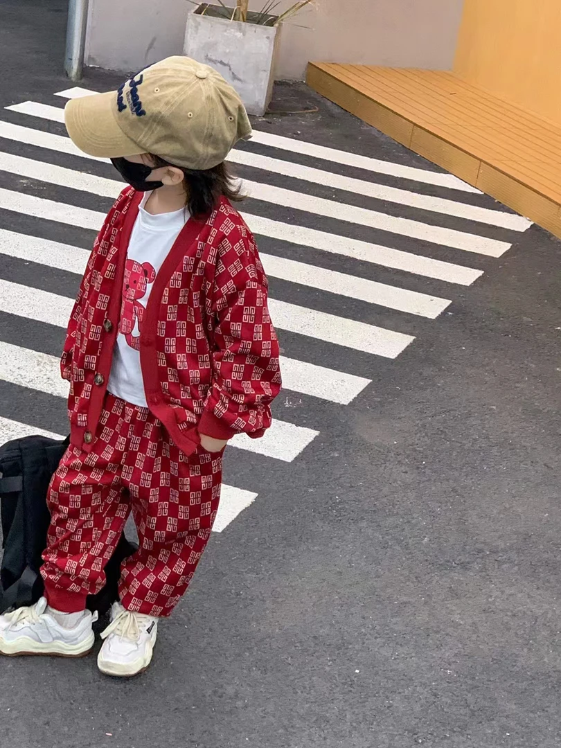 男中小童三件套套装儿童春秋