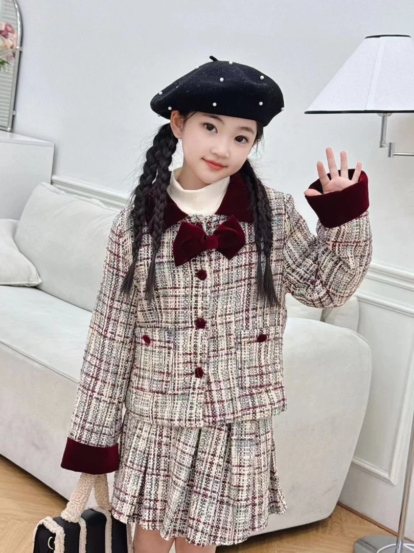 洋气女中童小香风套装加厚冬款