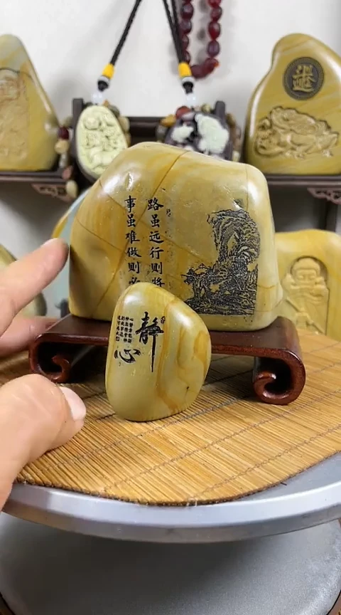 【闪购商品】砖雕玉雕石雕茶桌办公桌雕刻摆件不含底座1