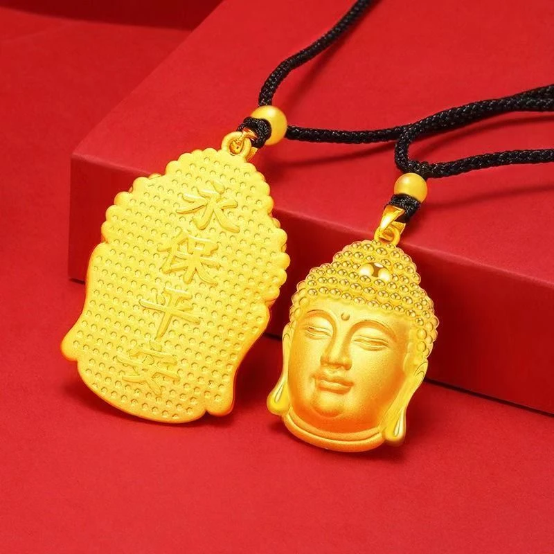 TYC珍藏版古法实心佛头吊坠