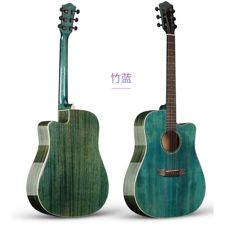 aisheng/艾声41寸抛光面单实木初学者练习琴云杉桃花芯木民谣吉他