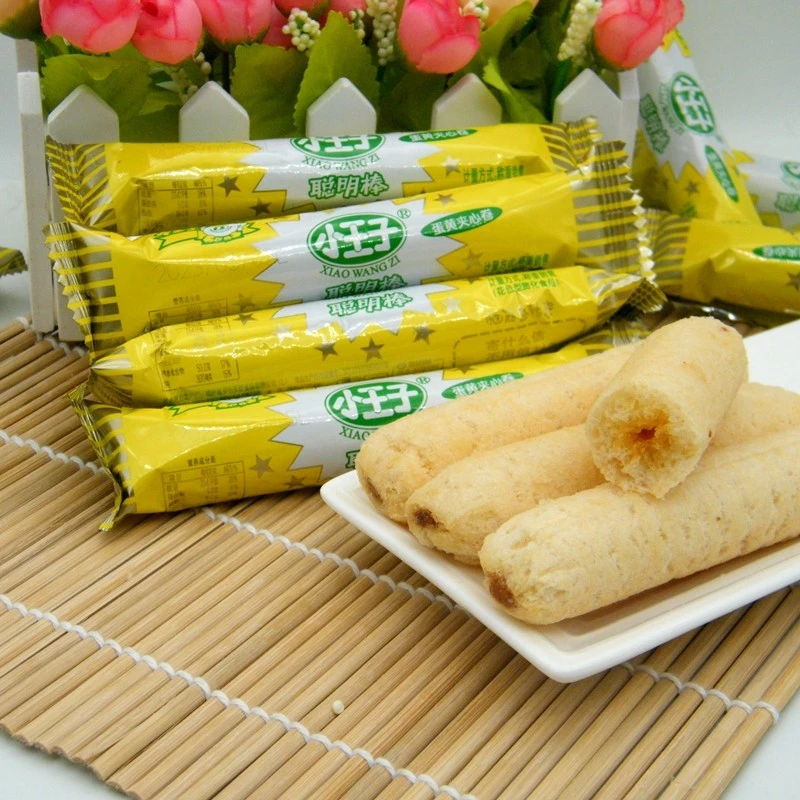 小王子聪明棒零食蛋黄夹心卷好吃解馋儿童膨化休闲小吃糙米卷国货