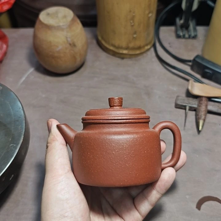 紫砂茶壶红降坡剑流德中220cc