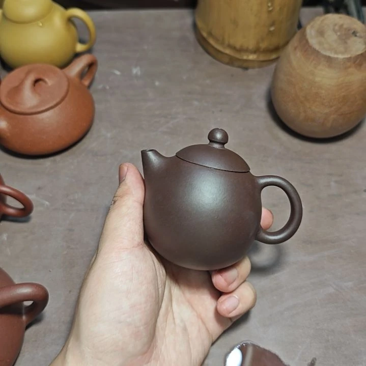 紫砂茶壶紫泥内推龙蛋150cc