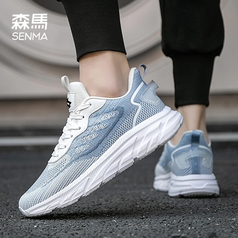 SENMA/森马男鞋大码45-48码夏季透气飞织网面鞋轻便软底运动跑鞋l