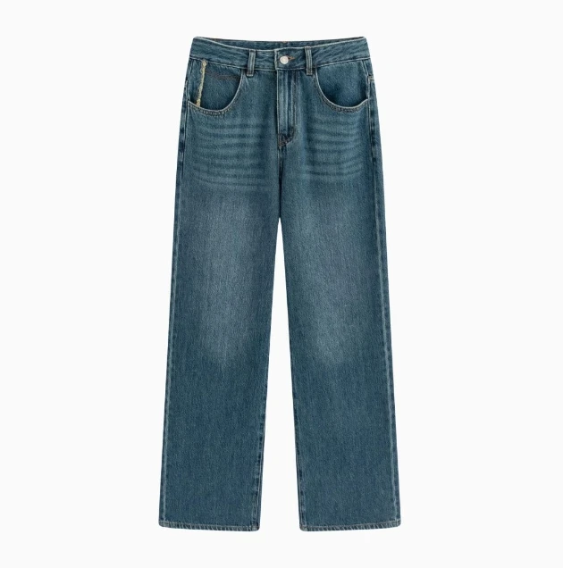 【曼姐】休闲直筒／时尚高街 休闲直筒裤牛仔裤77255