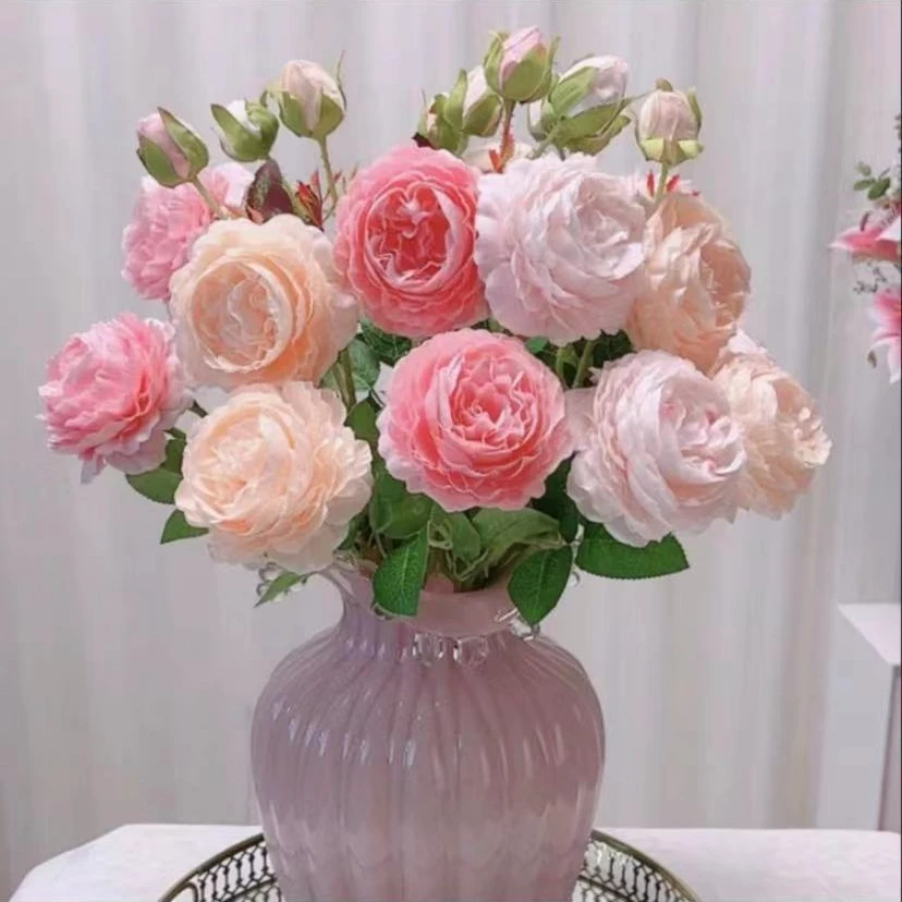 牡丹高端真仿真花束客厅餐桌面软装饰假花艺家居摆件