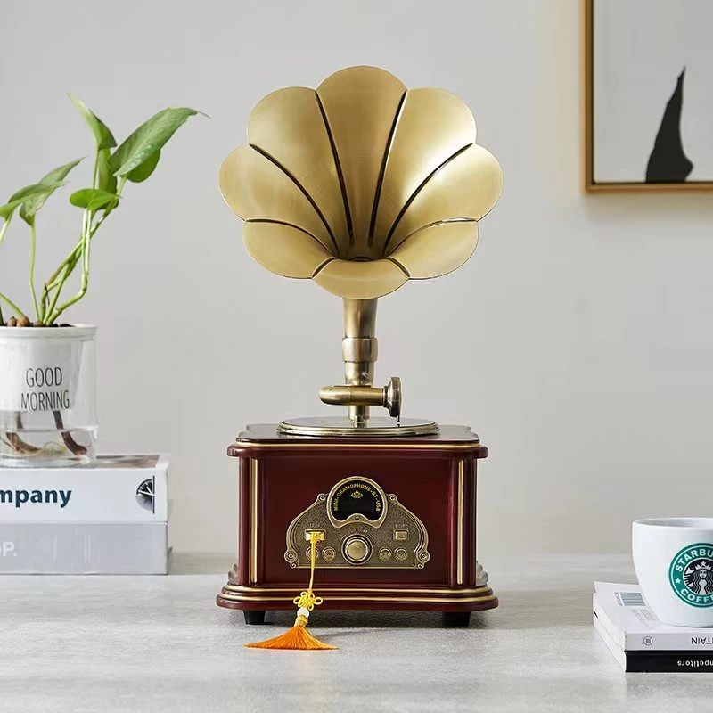 雅诗贝伦复古迷你香薰留声机欧式中式蓝牙音响G花器