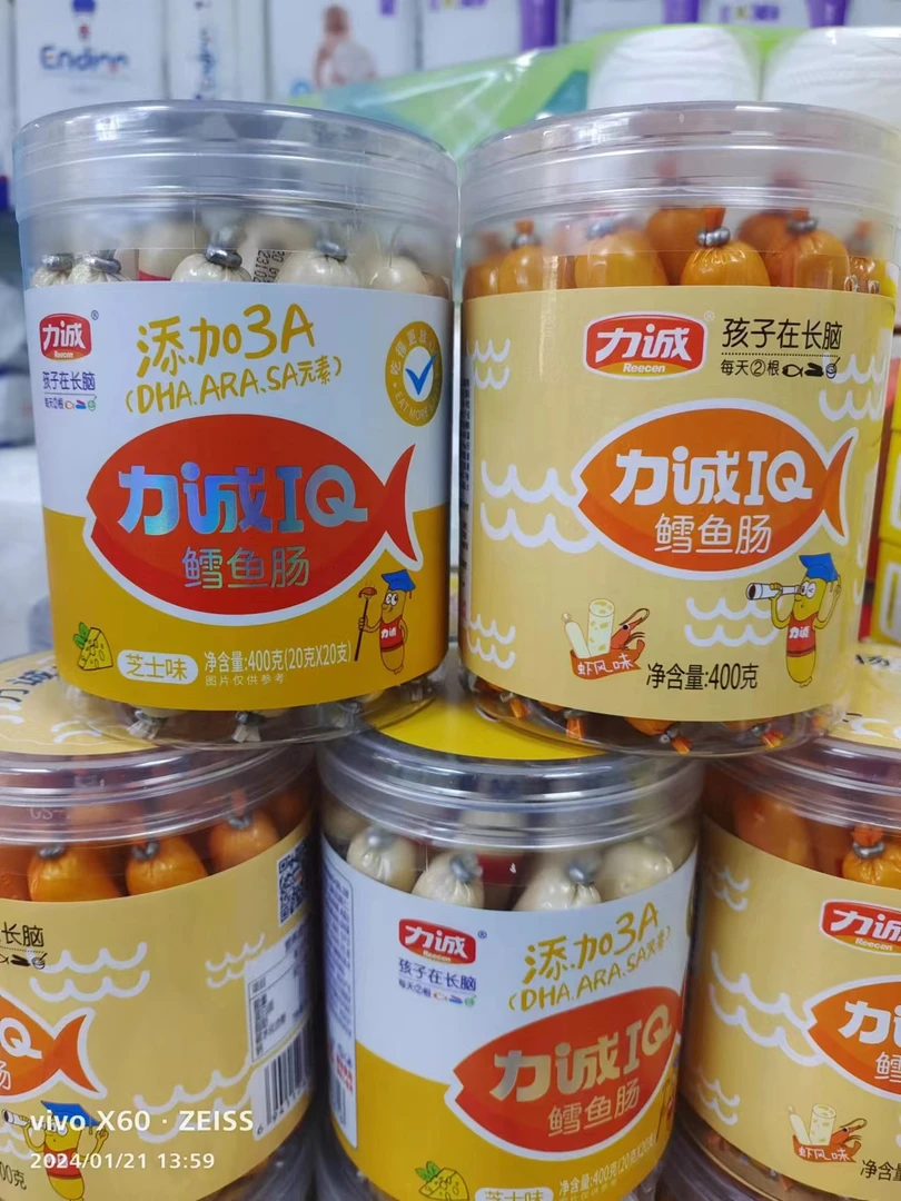 L-C芝士味鳕鱼肠每罐400克保质期到7月23日