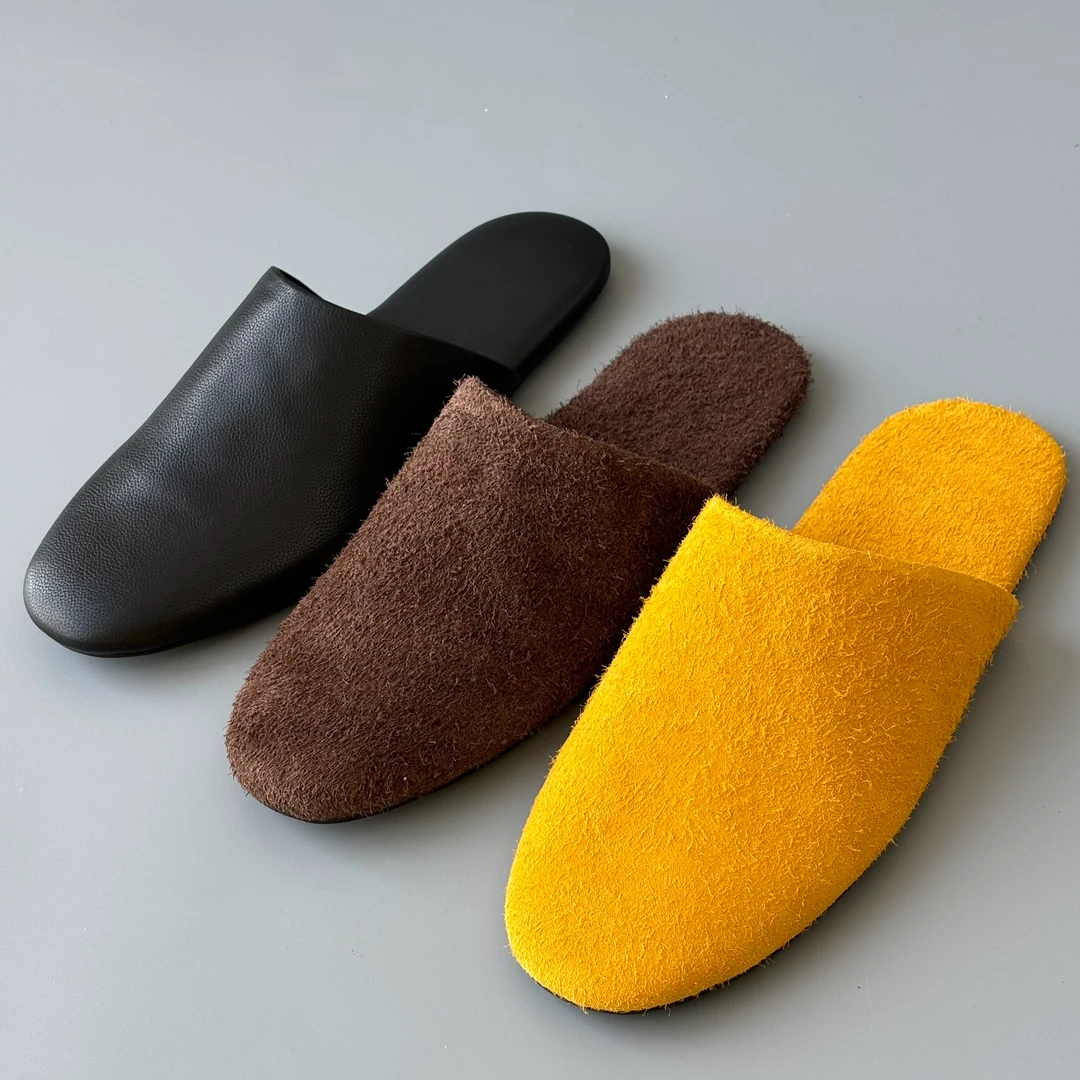 真皮舒适平底包头拖一脚蹬懒人拖鞋女休闲外穿穆勒鞋软面软底