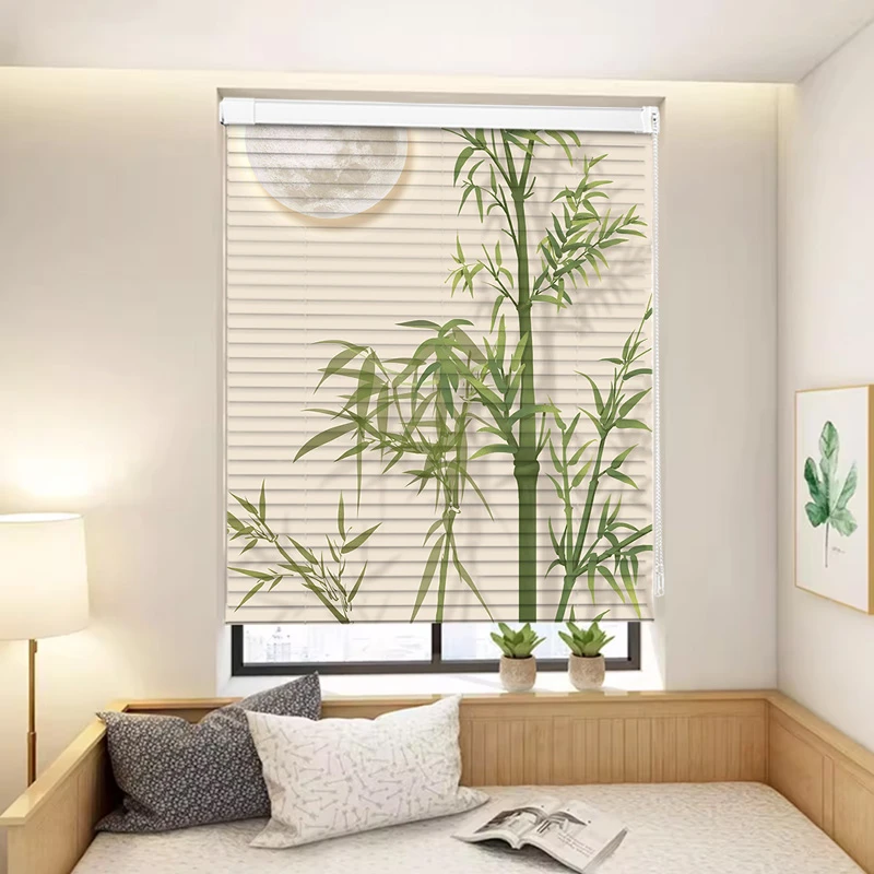 窗帘百叶帘卧室厨房防水防油遮光帘免打孔铝合金遮阳帘卷帘耐用