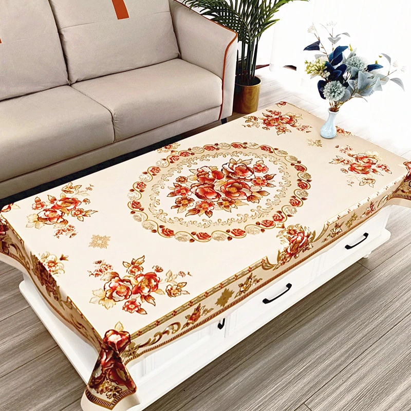 欧式茶几桌台布桌布2024新款防尘防水防油防烫免洗加厚长方形家用