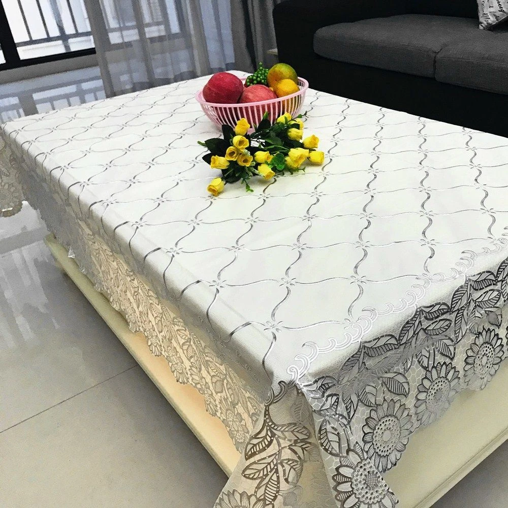 PVC烫金桌布茶几布长方形茶几布家用免洗台布防水防油桌布塑料垫