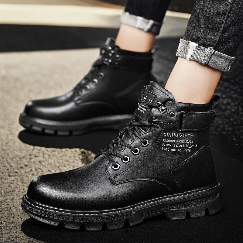 男鞋春季新款男士马丁靴潮流百搭工装鞋防滑耐磨厚底运动板鞋