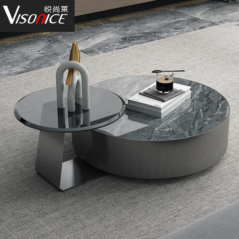 VISONICE/悦尚莱简约极简家用北欧电视茶几意式客厅极简家用创意
