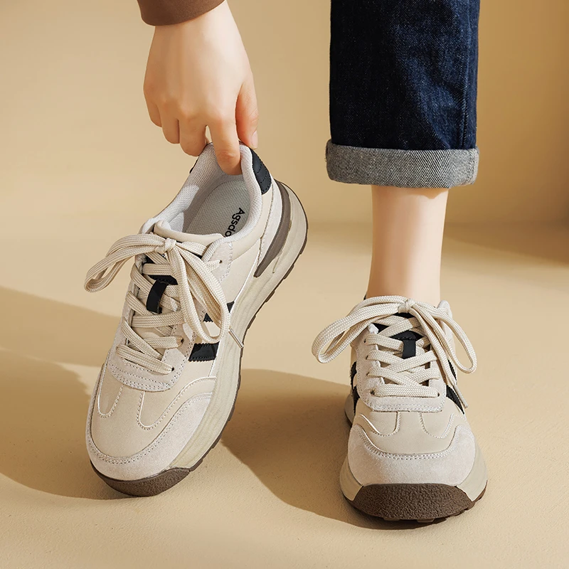 奥古狮登复古德训鞋女2025新款运动鞋百搭休闲鞋小蛮腰厚底阿甘鞋