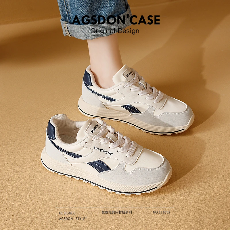 奥古狮登透气小白鞋女2025新款春夏季运动板鞋子德训鞋百搭休闲鞋