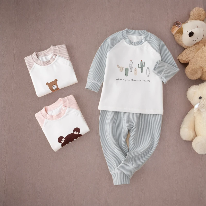 秋季纯棉新品男女童运动休闲套装