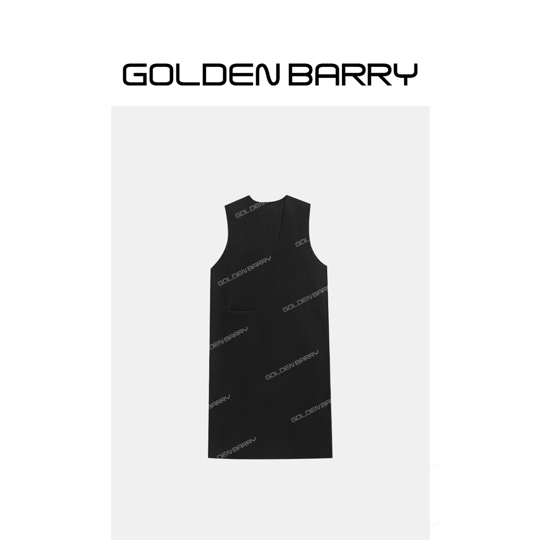 GOLDENBARRY|305023深V无袖针织连衣裙