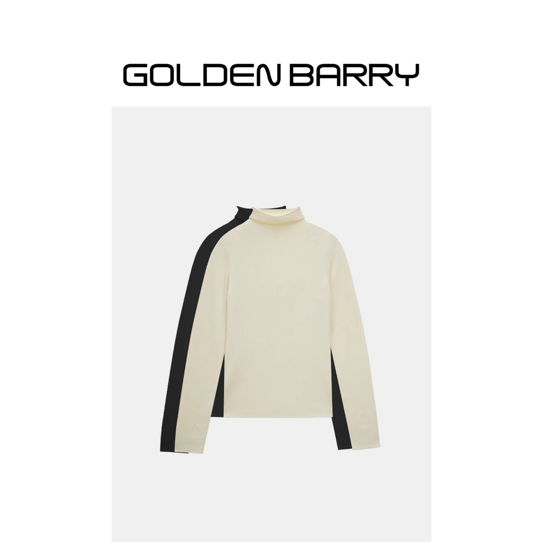 GOLDENBARRY|241222高领卷边套指毛衣