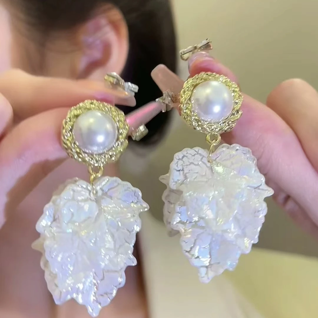 铜合金耳饰 法国【设计师】精致复古 花瓣流苏耳环女高级感超仙耳饰