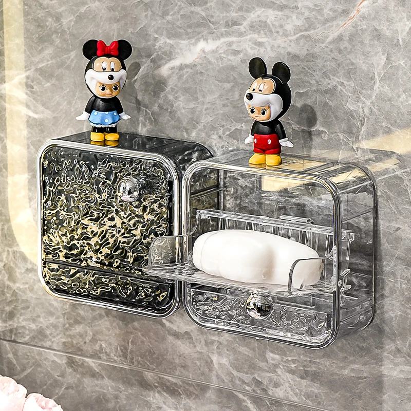 漱口免打孔浴室香皂盒子壁挂式家用高档卫生间沥水墙上香皂置物架