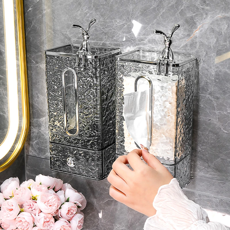 冰川纹纸巾盒壁挂式面巾纸洗脸巾收纳盒厕所卫生间厨房倒挂抽纸盒