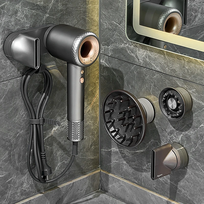 适用高速吹风机磁吸支架免打孔徕芬戴森吹风机挂架康夫飞科风筒架