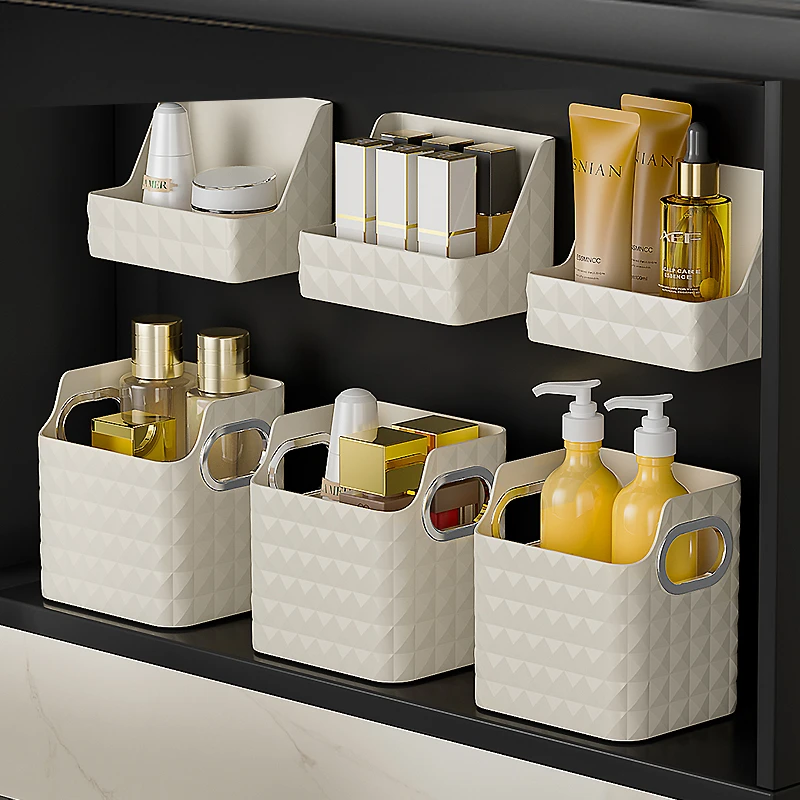 镜柜收纳盒卫生间洗漱台化妆品口红置物架浴室壁挂式斜口整理盒子