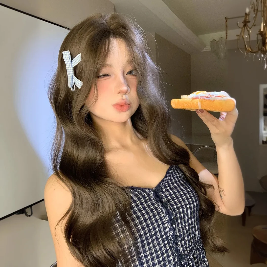 发财小千-【蛋卷甜心】网感假发网红假发全头套中分蛋蛋卷