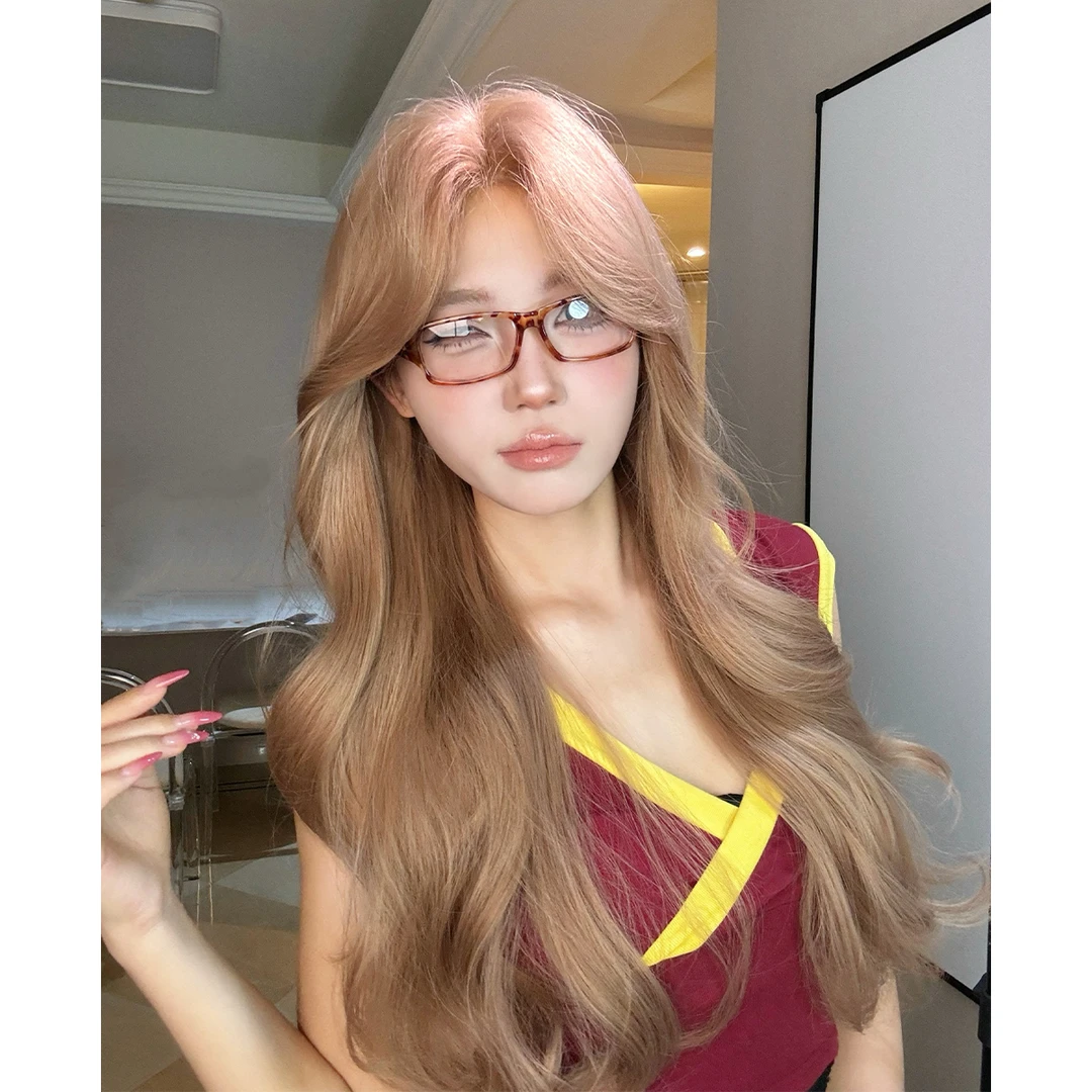叫我大头菜-【混血香槟金】混血芭比朴彩英同款网红假发中分大波浪