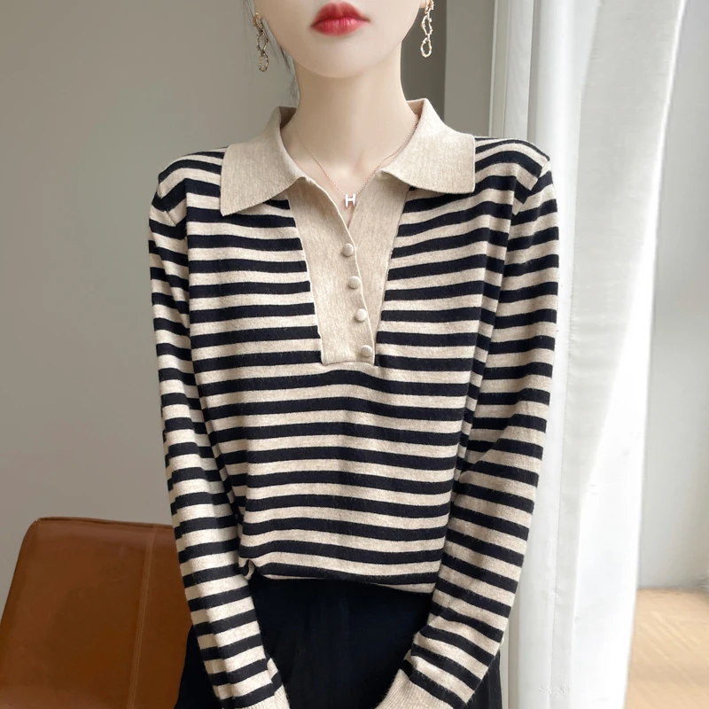 POLO领洋气长袖针织衫百搭显瘦秋冬款831