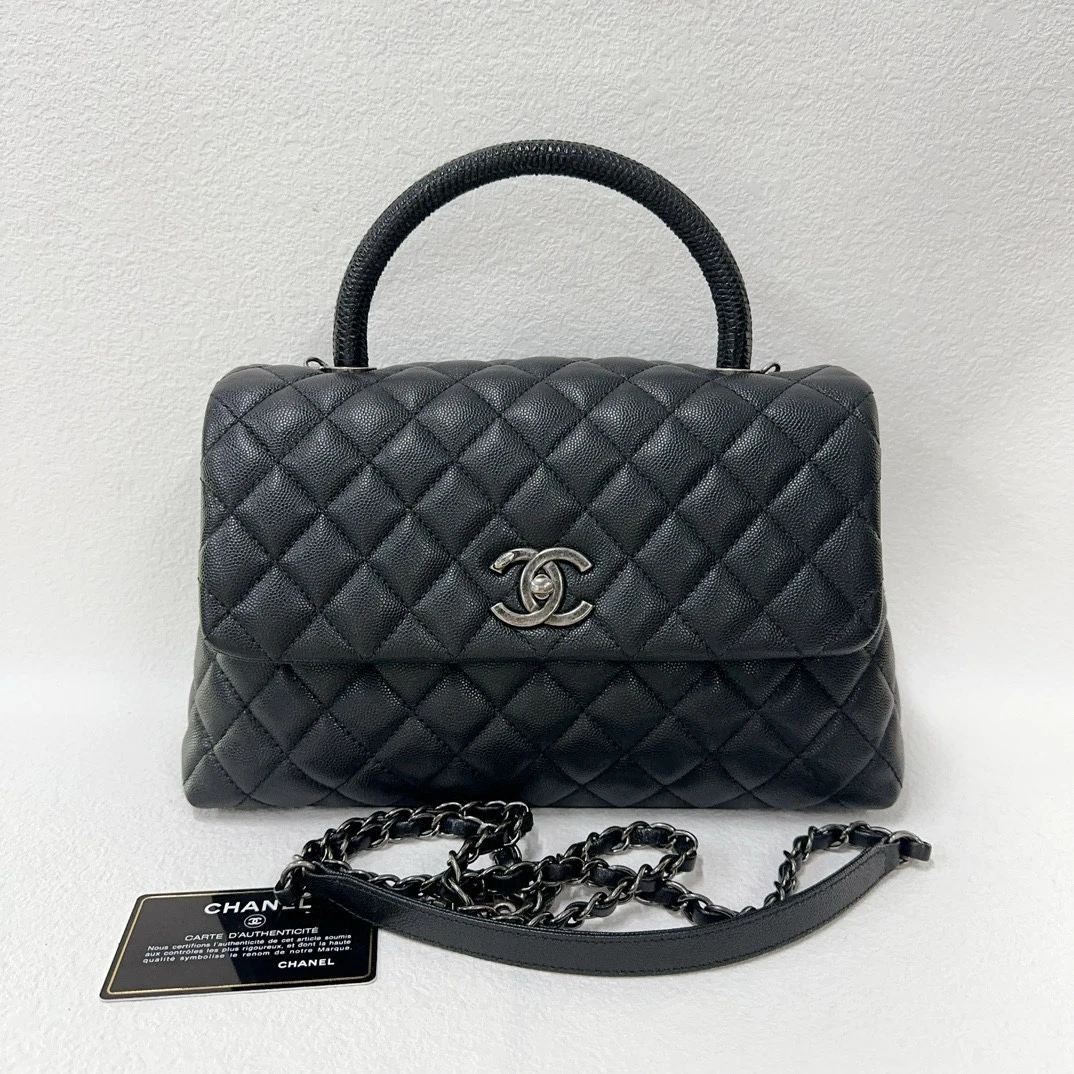 99新 Chanel/香奈儿 未开价黑银coco handle中号手柄 0779 5027