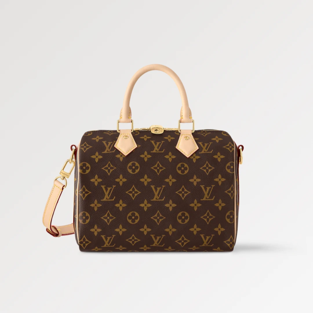 全新未使用 LouisVuitton/路易威登 Speedy25老花斜挎包肩包经典