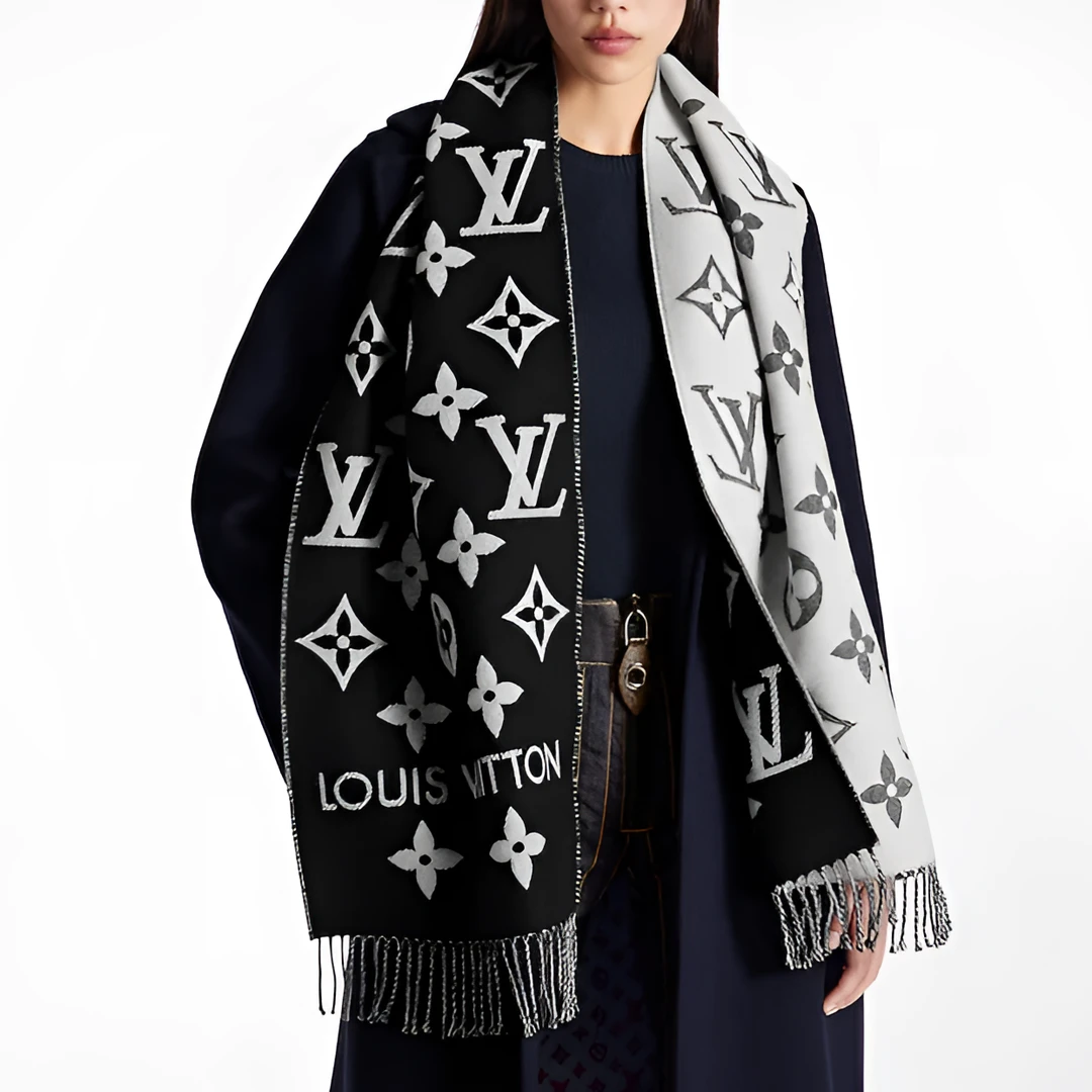 全新未使用 LouisVuitton/路易威登 lv 新款羊毛围巾M77853印花