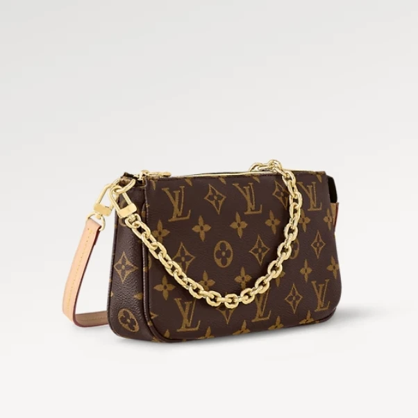 全新未使用 LouisVuitton/路易威登 LV 大麻将腋下包女款斜跨包