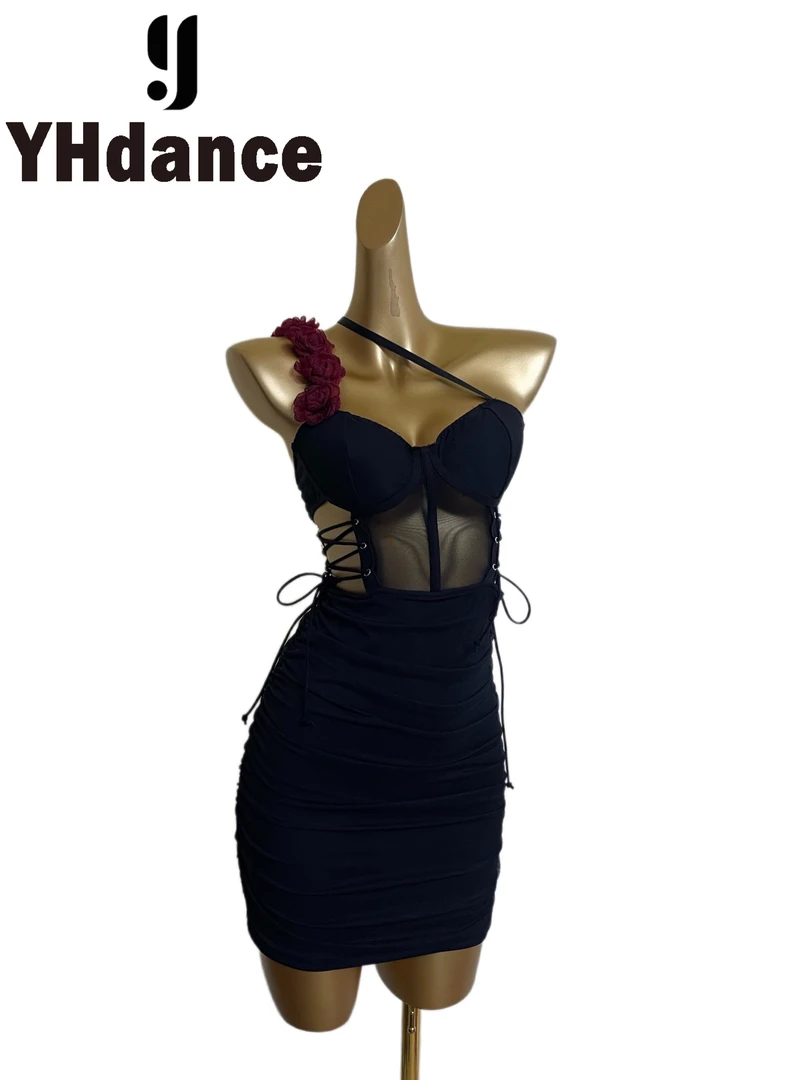 YHDANCE拉丁舞连体裙带胸垫122