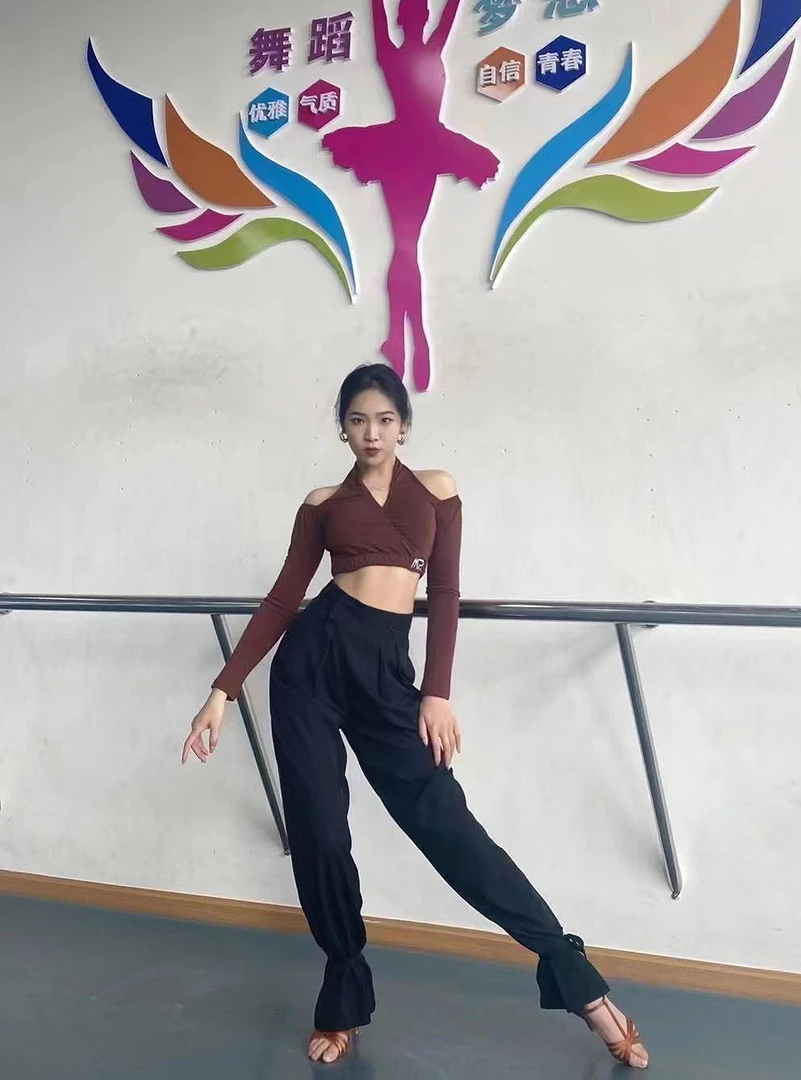 YHDANCE拉丁摩登舞裤带抽绳