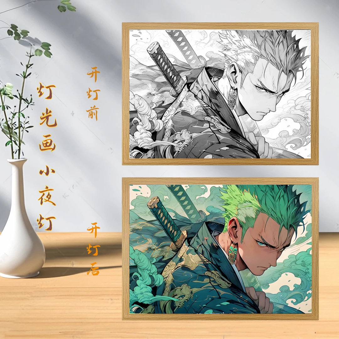 海贼王索隆灯光画氛围灯客厅卧室装饰画桌搭礼物摆件现代家居