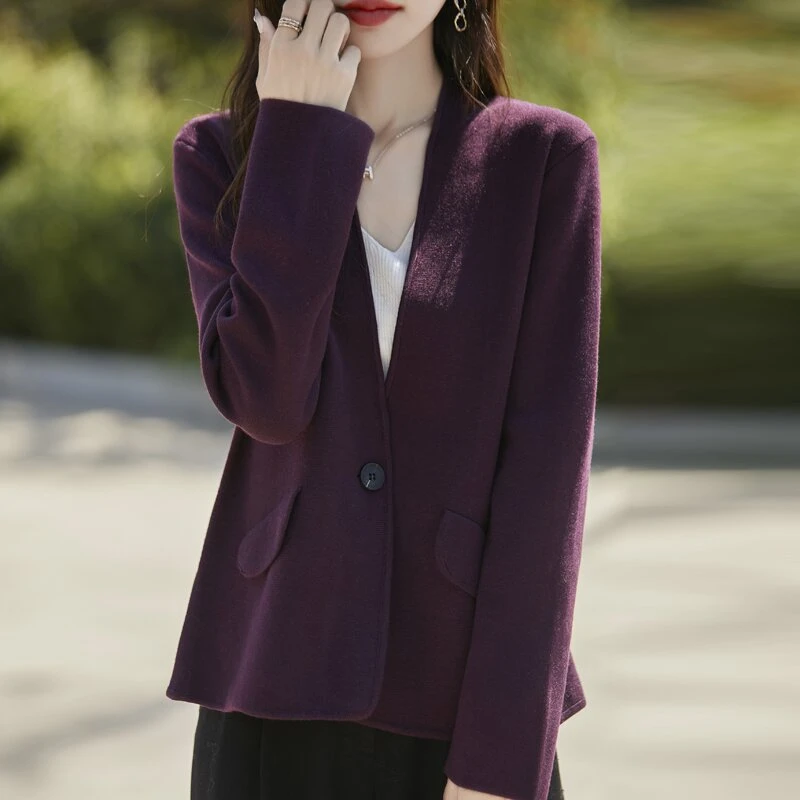 2024新款秋季休闲时尚宽松开衫洋气针织外搭毛衣