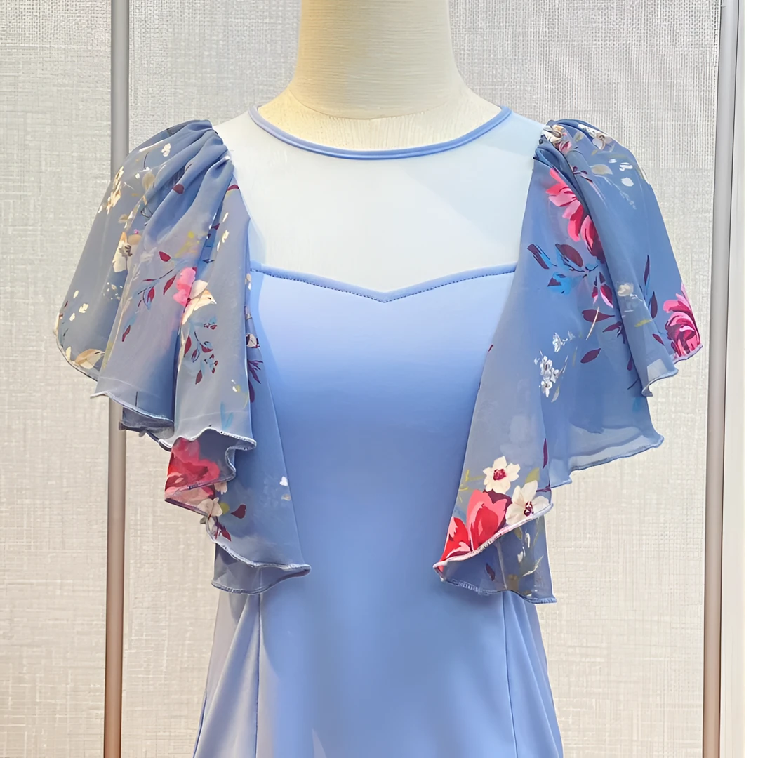 锦郅2024夏季新款C285雪纺小披肩优雅摩登舞交谊吉特巴舞蹈服上衣