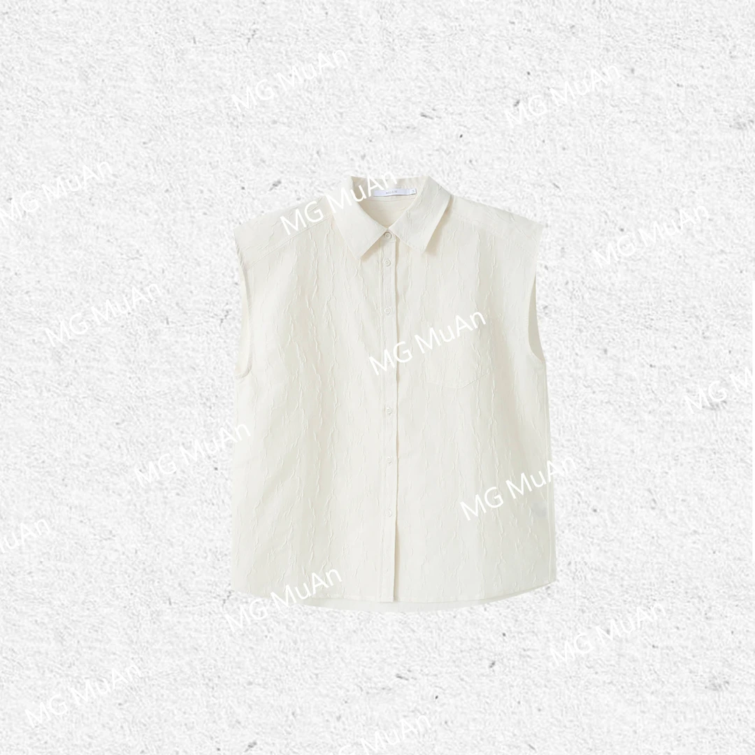 木岸MUAN：《万有引力马甲》定制宽松百搭肌理感马甲上衣女DG3-8825