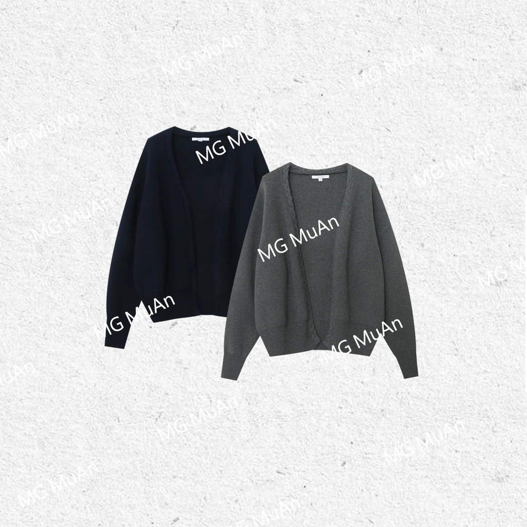 【小麻花开衫】MUAN定制简约宽松长袖开衫毛衣上衣DG3-045