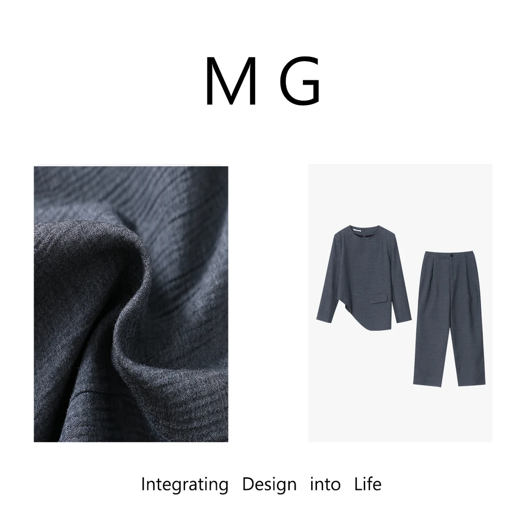 【经典三宅套装】 MUAN定制经典三宅风简约套装两件套女YJ-23081