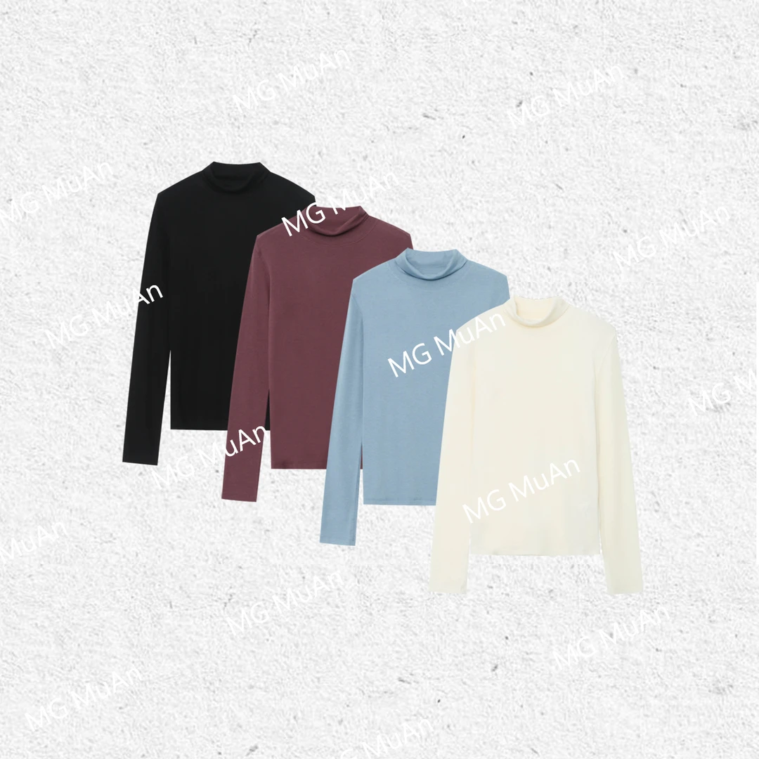 【调色师打底】MUAN定制宽松简约高级百搭长袖高领打底上衣JD-812