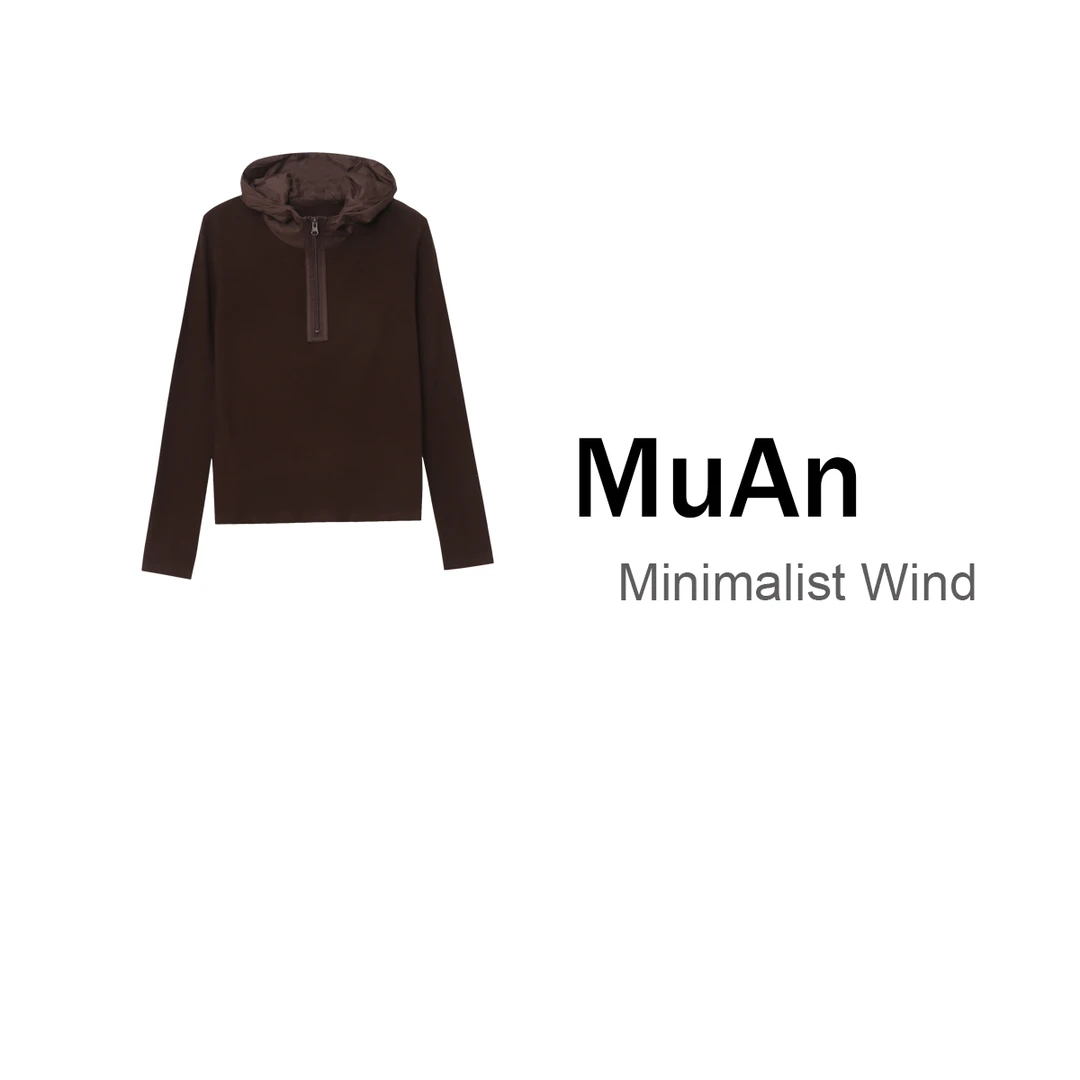 【张扬上衣】MUAN定制北欧系列剪裁休闲连帽卫衣宽松上衣女YJ-23201