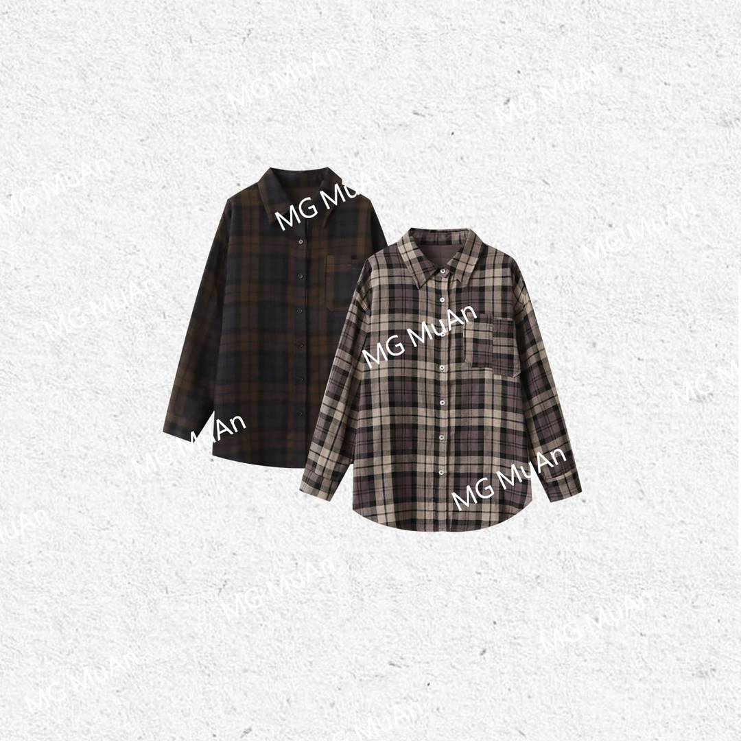 木岸【生巧衬衫】MUAN定制巴黎系列格纹衬衫上衣女HH-5889